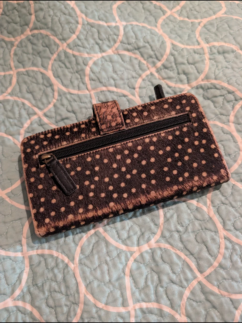 Myra Bag Black and Cream Polka Dot  Wallet Case